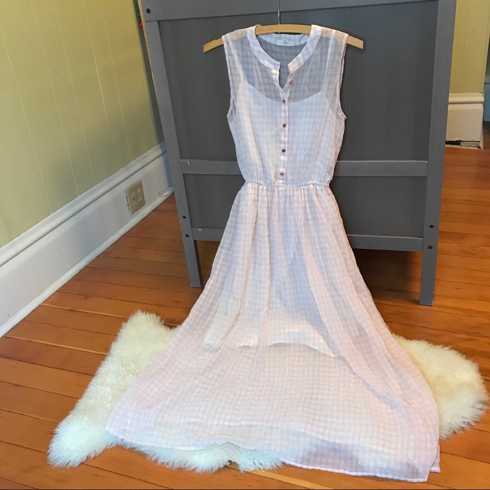 Maison Jules pink gingham midi dress